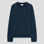 Maison Kitsune Men Tonal Fox Head Patch Oversize Raglan Sweatshirt - Deep Navy