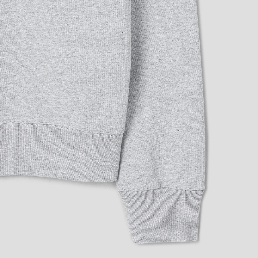 Maison Kitsune Men Fox Head Patch Comfort Half Zip Sweatshirt - Light Grey Melange
