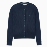 TOMMY HILFIGER [Official Headquarters] Cotton Cable Fine Cardigan