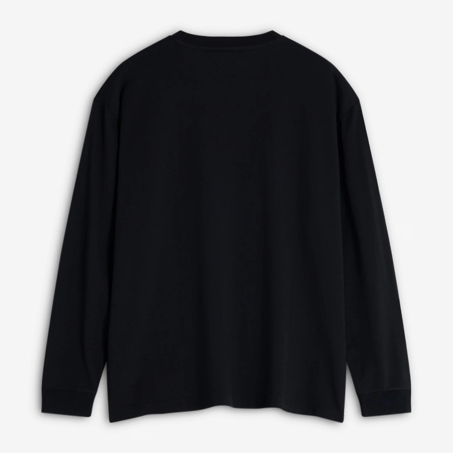 Maison Kitsune Men Bold Fox Head Patch Comfort Long Sleeves Tee Shirt - Black