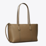 TORY BURCH Perry Small Zip Tote – Brown