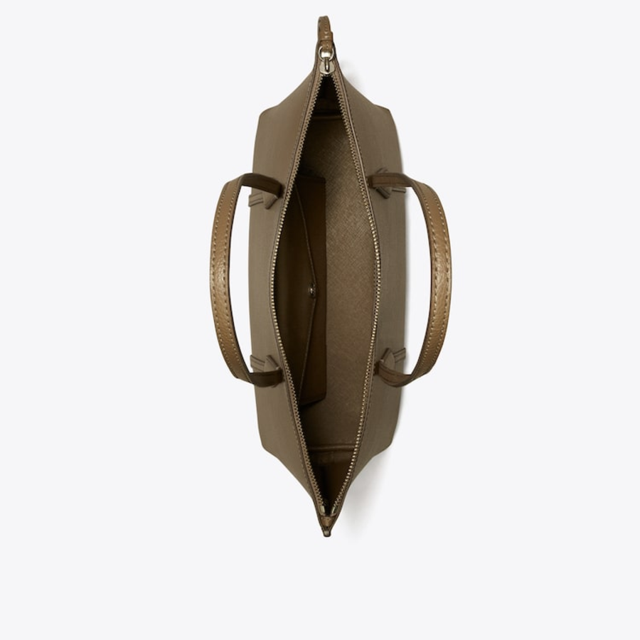 TORY BURCH Perry Small Zip Tote – Brown