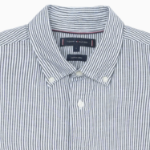 TOMMY HILFIGER [Official Headquarters] [Regular fit] Linen Blended Stripe Short Sleeve Shirt (T12F3WSH130MT10A4)