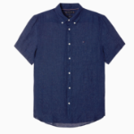 TOMMY HILFIGER [Official Headquarters] [Regular fit] Pigment Dyed Linen Short Sleeve Shirt (T12F3WSH120MT1DCC)