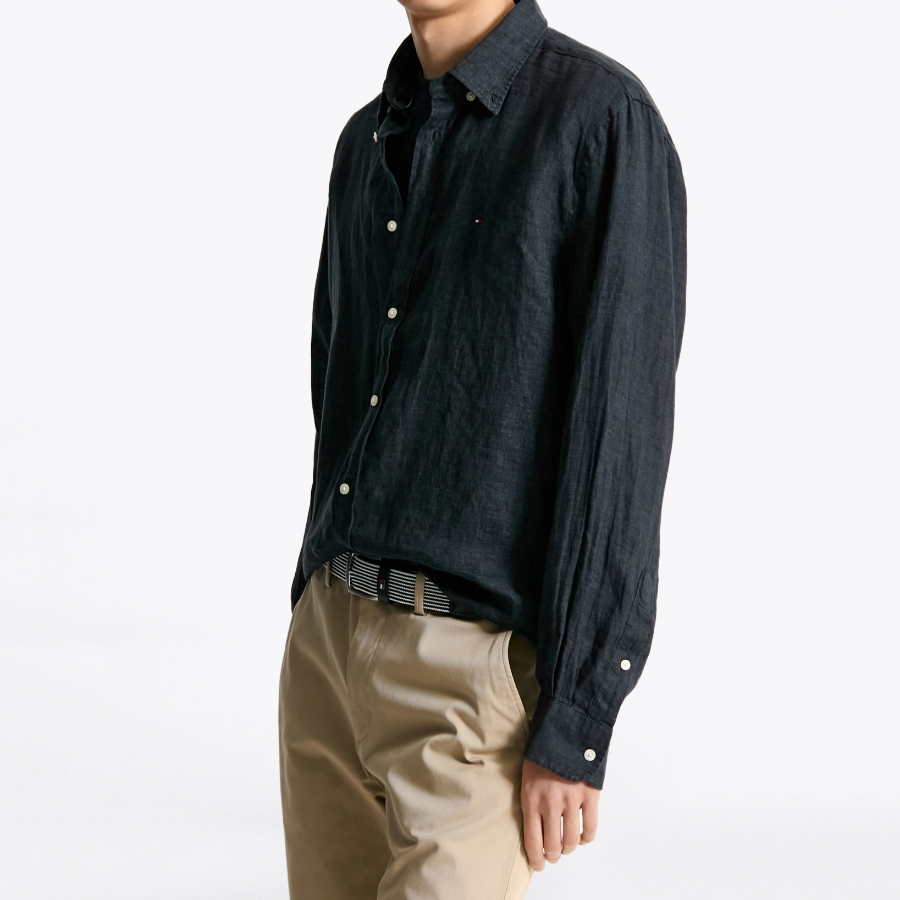TOMMY HILFIGER [Official Headquarters] [Regular fit] Pigment Dyed Linen Shirt (T12F1WSH160MT1BDS)
