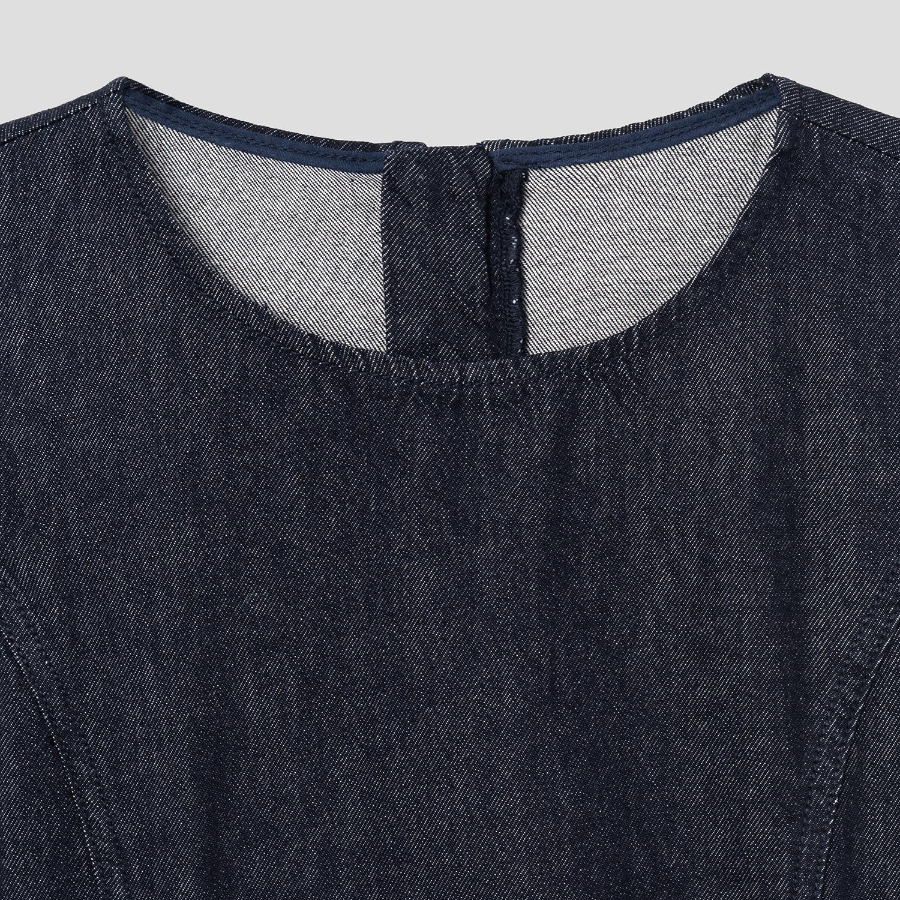 8 seconds Sleeveless Denim Dress — Navy