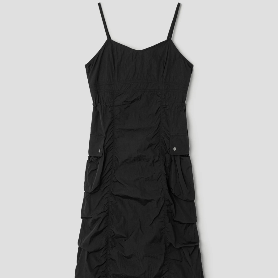 8 seconds Puckering Long Dress — Black