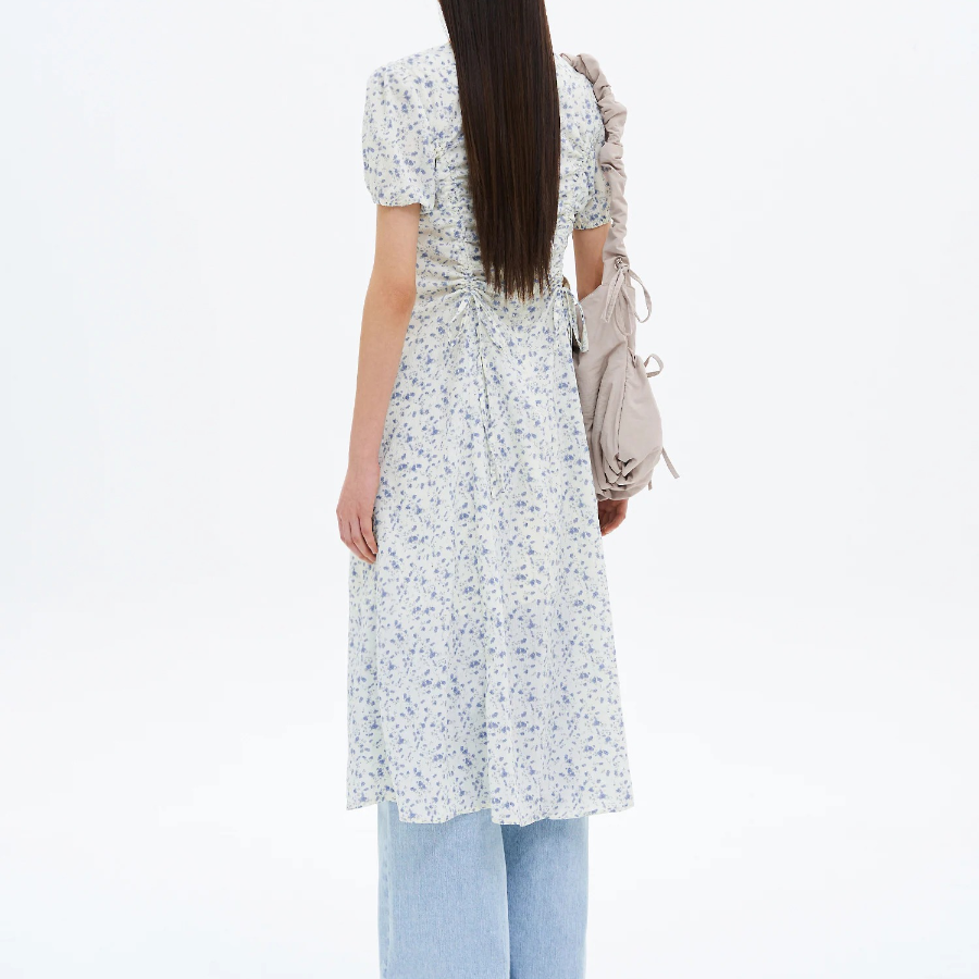 8 seconds Printed Short Sleeve Dress — Ivory