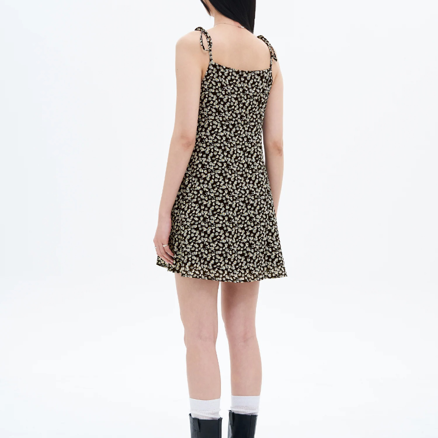 8 seconds Print Sleeveless Mini Dress — Black