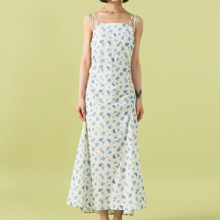 8 seconds Sleeveless Pattern Print Dress — Ivory