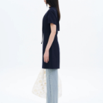 8 seconds Short Sleeve String Dress — Navy