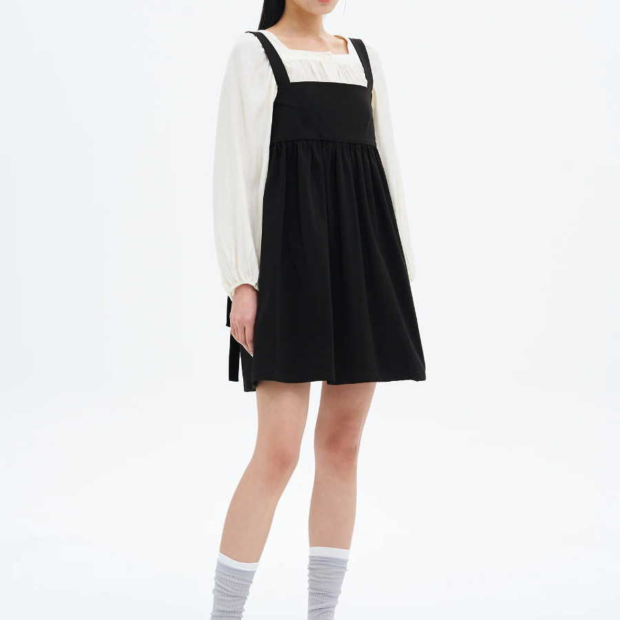 8 seconds Black Mini Dress — Black