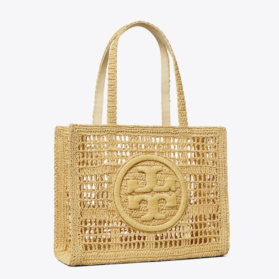 TORY BURCH Ella Hand-Crocheted Small Tote – Natural