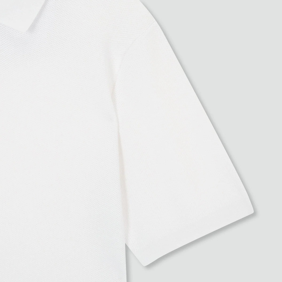 JAJU Lightweight Knit Polo Shirt – White