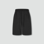 JAJU Crisp Texture Half Pants – Black