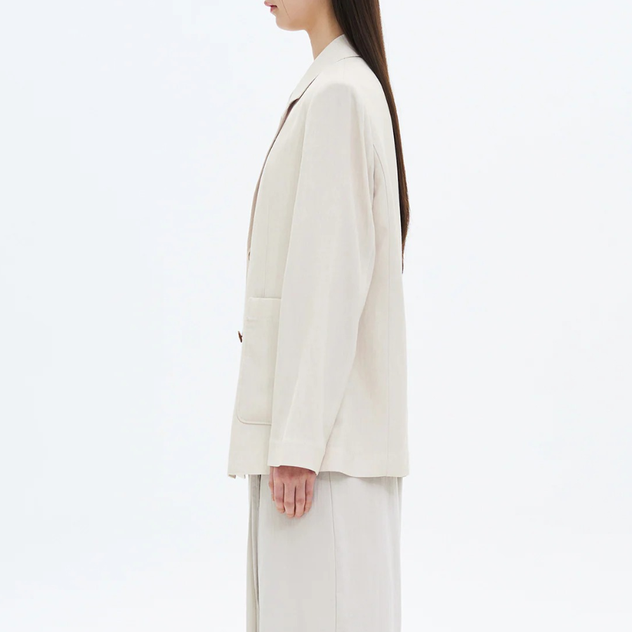 8 seconds Linen Long Sleeve Jacket — Beige