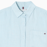 TOMMY HILFIGER [Official Headquarters] Boxy Crop Linen Shirt