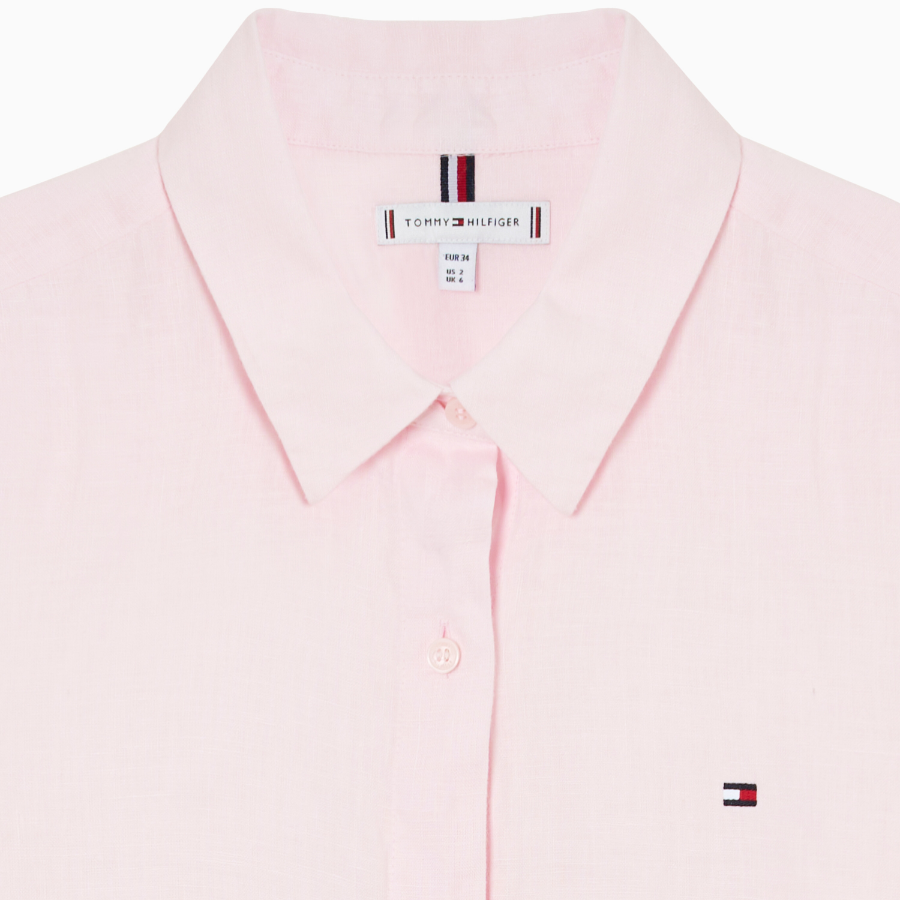 TOMMY HILFIGER [Official Headquarters] Solid Collar Linen Shirt (T22F3WSH090WT2TOG)