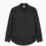 TOMMY HILFIGER [Official Headquarters] Solid Collar Linen Shirt (T22F3WSH090WT2BDS)