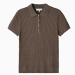TOMMY HILFIGER [Official Headquarters] Cotton Cable Polo Sweater