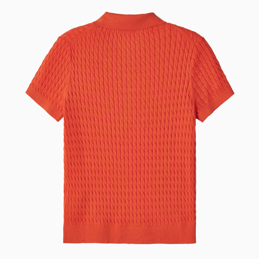 TOMMY HILFIGER [Official Headquarters] Cotton Cable Polo Sweater