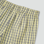 JAJU Cotton Check Tuck Half Pants – Yellow