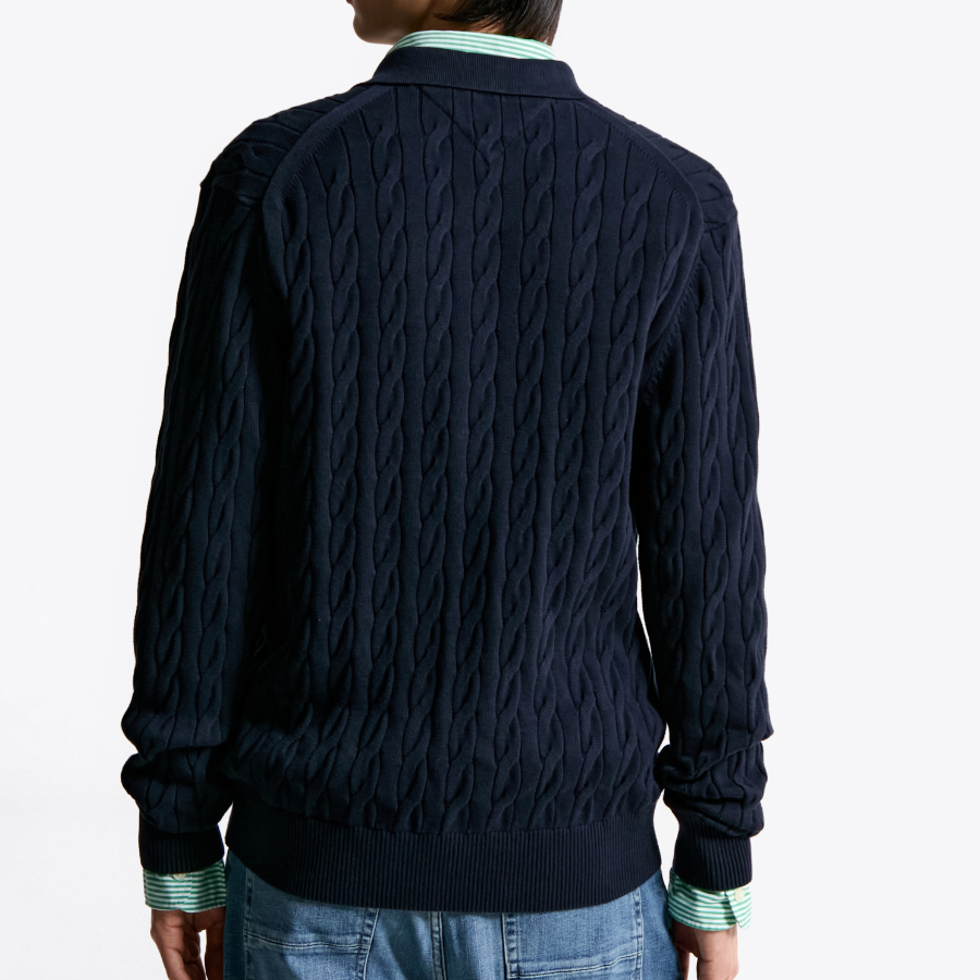 TOMMY HILFIGER Classic Cable Polo Zip-Up