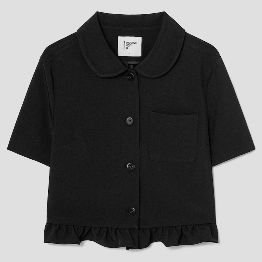 8 seconds Frill Detail Jacket — Black