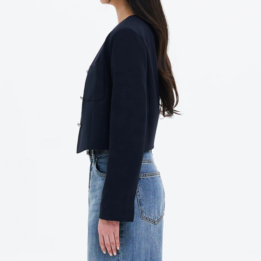 8 seconds Round-Neck Jacket – Navy