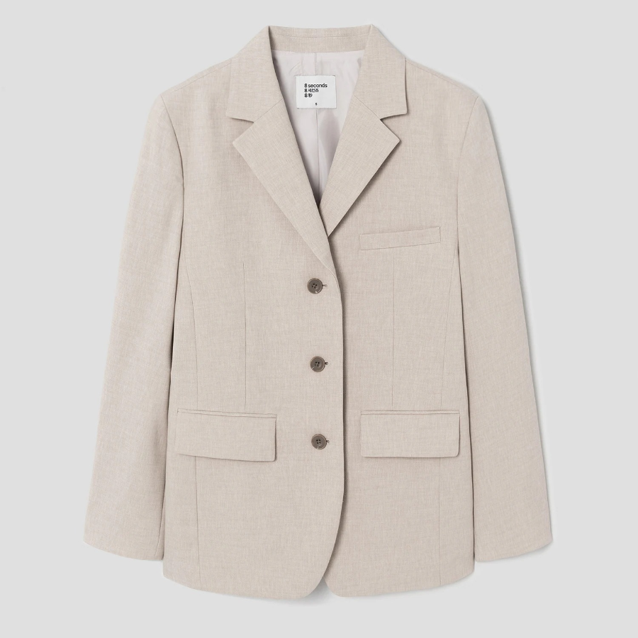 8 seconds Three-Button Semi-Overfit Jacket – Beige