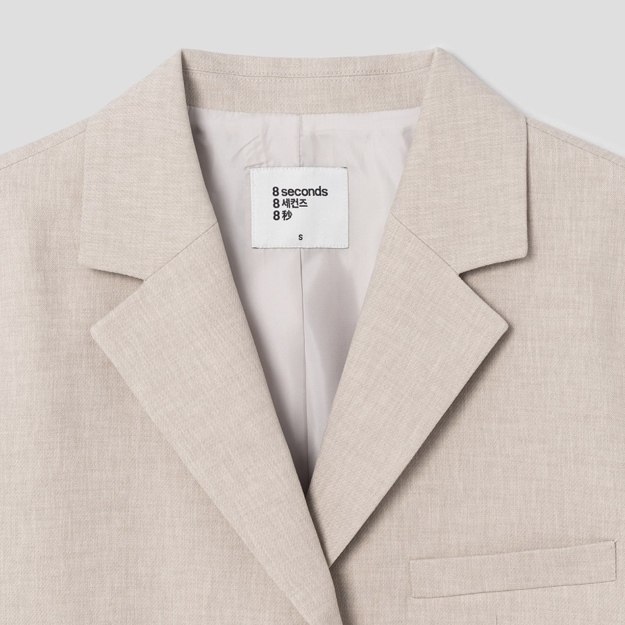 8 seconds Three-Button Semi-Overfit Jacket – Beige
