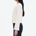 8 seconds Square-Neck Formal Long Jacket – Ivory