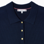 TOMMY HILFIGER [Official Headquarters] Ribbed Button Polo Sweater