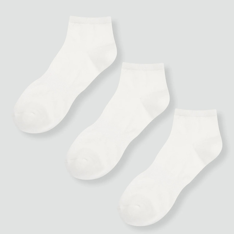JAJU Active Support Sneaker Socks 3-Pack – White