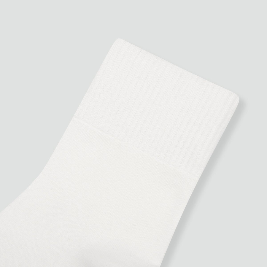 JAJU Cotton Rib Ankle Socks 5-Pack – White