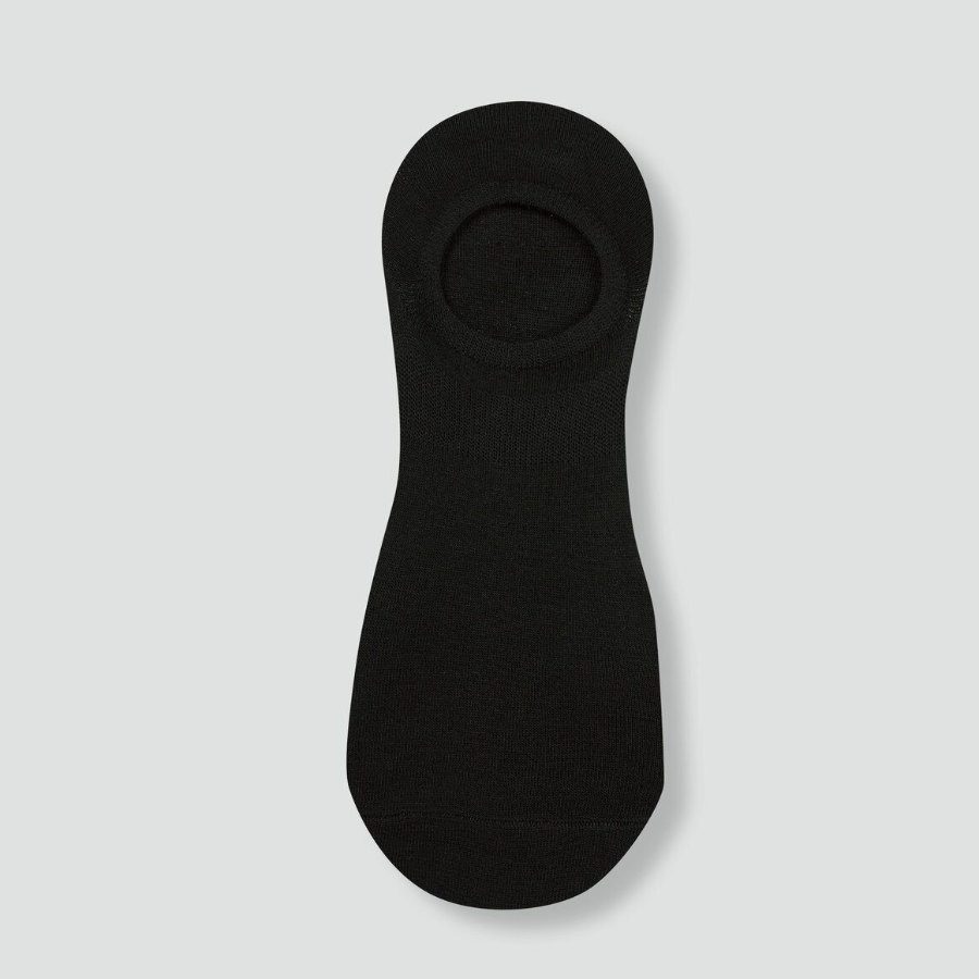 JAJU Cotton High-Cut No-Show Socks 5-Pack – Black