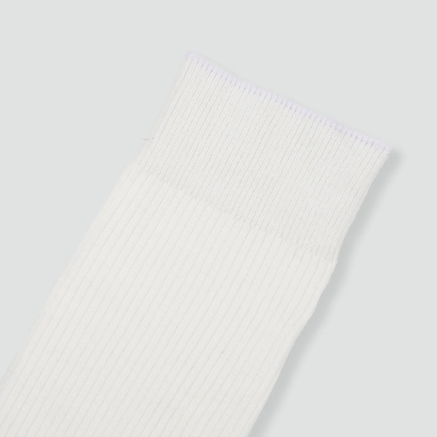 JAJU Cotton Ribbed Long Socks – White
