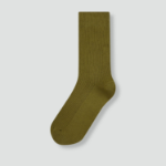 JAJU Cotton Ribbed Long Socks – Khaki