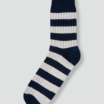 JAJU Cotton Stripe Long Socks – Navy