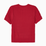 TOMMY HILFIGER [Official Headquarters] Cable Crew Neck Short Sleeve Sweater