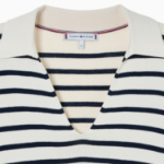 TOMMY HILFIGER [Official Headquarters] Striped Open Collar Sweater