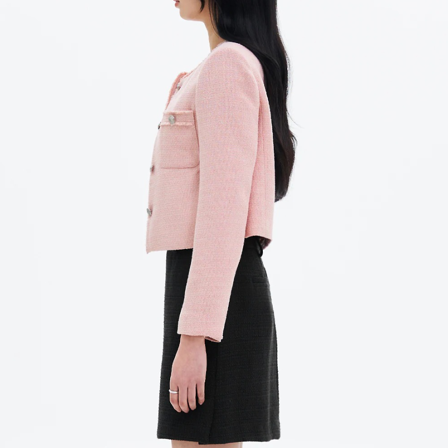 8 seconds Color Tweed Short Jacket — Pink
