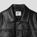 8 seconds Faux Leather Shirt Style Blouson — Black