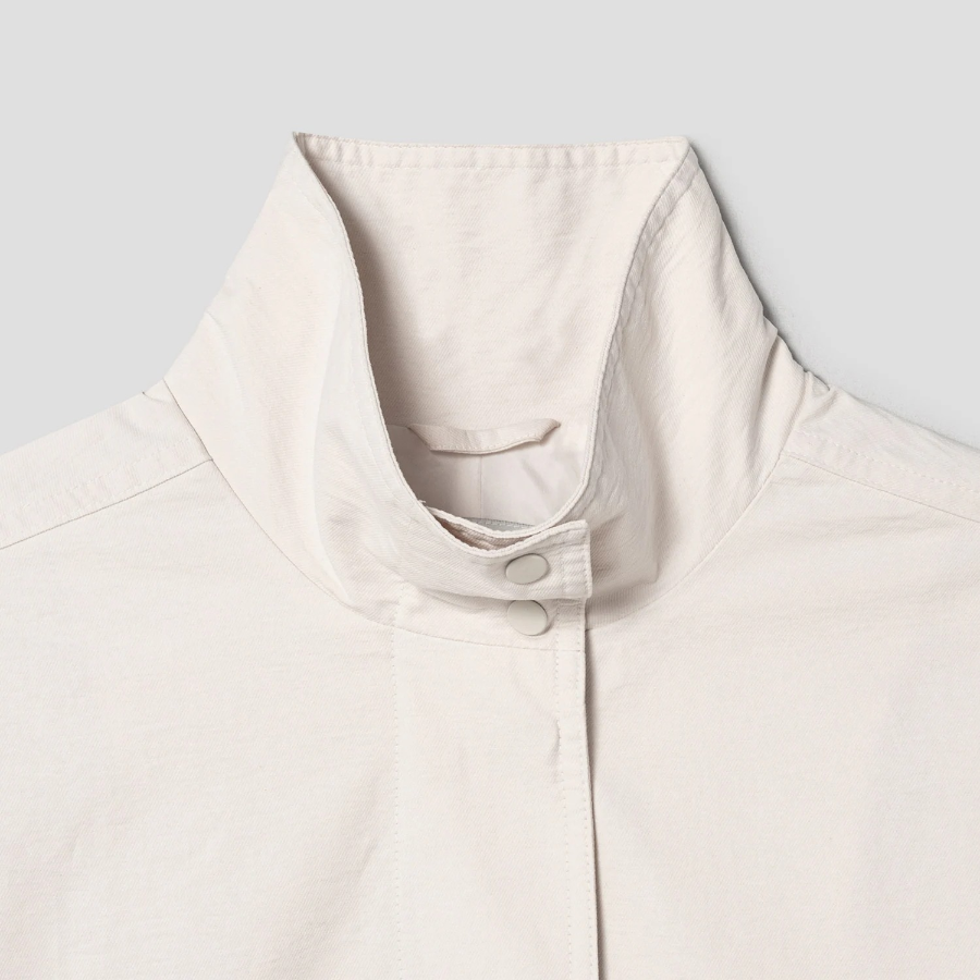 8 seconds High Neck Mid-Season Women's Outer — Ivory