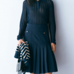 TOMMY HILFIGER [Official Headquarters] Wool Pleated Midi Skirt