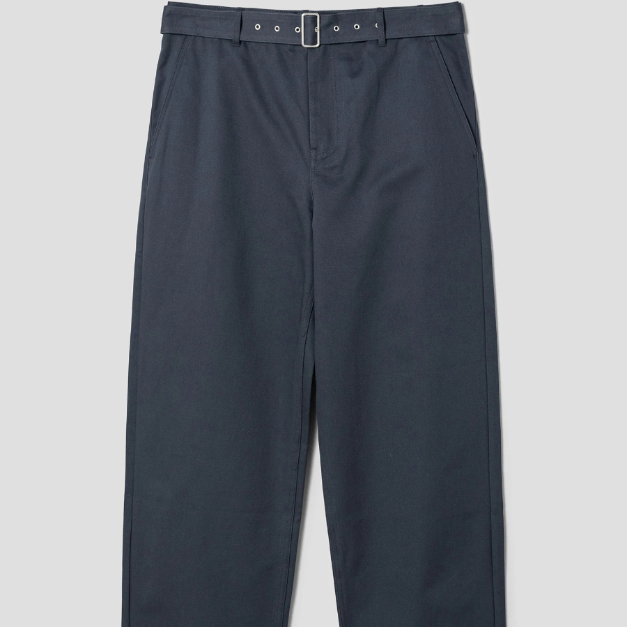 Maison Kitsune Men Belted Pants - Slate Grey