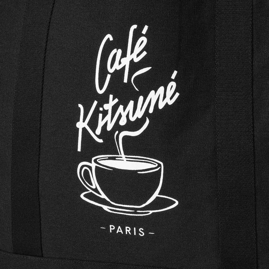 Maison Kitsune Unisex Café Kitsuné Coffee Cup Tote Bag - Black