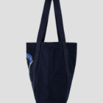Maison Kitsune Unisex Korean Fox Shopping Bag - Navy