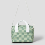 Maison Kitsune Unisex Checkerboard Cooler Bag - Basile/Lime Pattern
