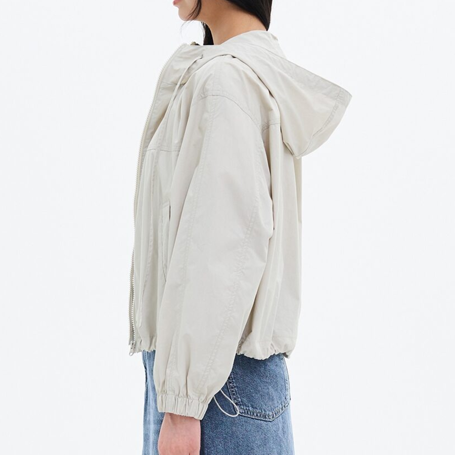 8 seconds Cotton Nylon Short Hood Jumper — Light Grey